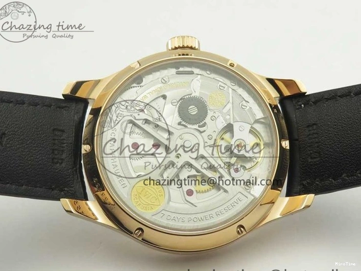 MIROTIME 0406 Thermal Portuguese Real PR Real Annual Calendar IW503501 RG ZF 1:1 Best Edition White Dial on Black Leather Strap A 7150